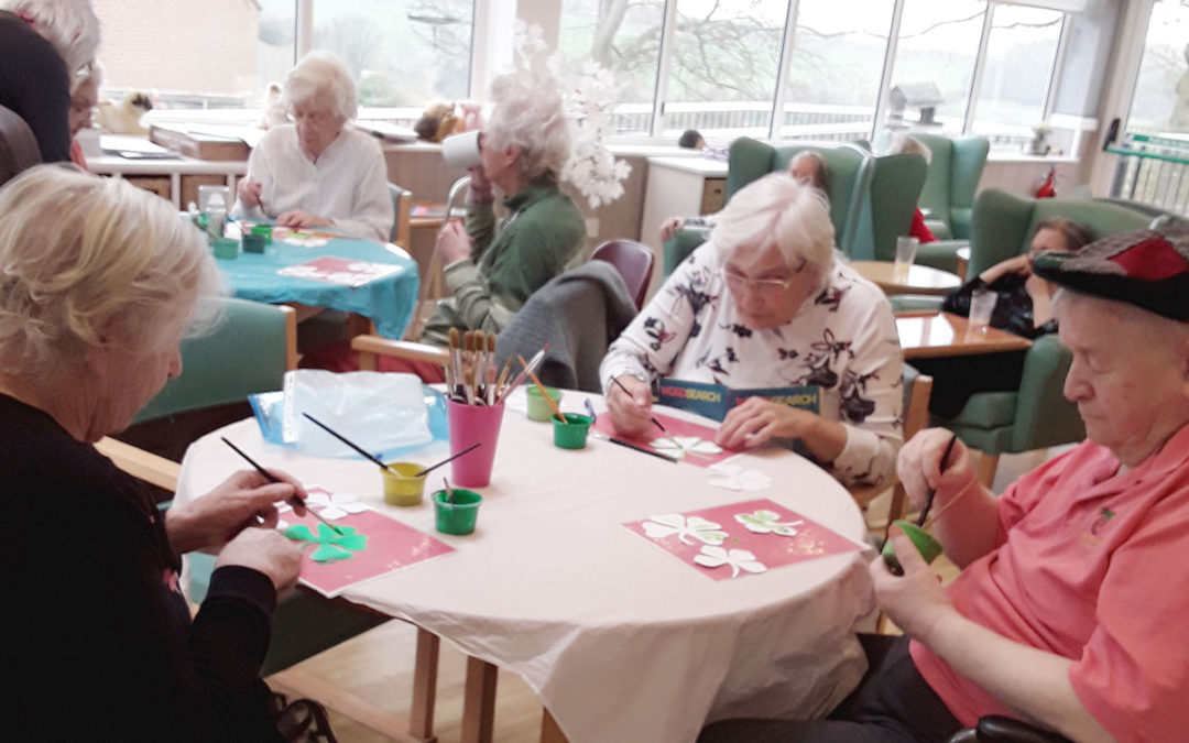 Creative Mojo visit The Old Downs Residential Care Home for St Patricks Day crafts
