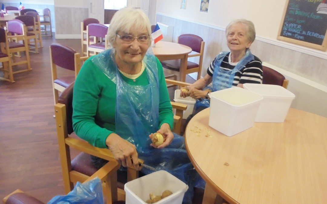 Eager peelers at The Old Downs Residential Care Home