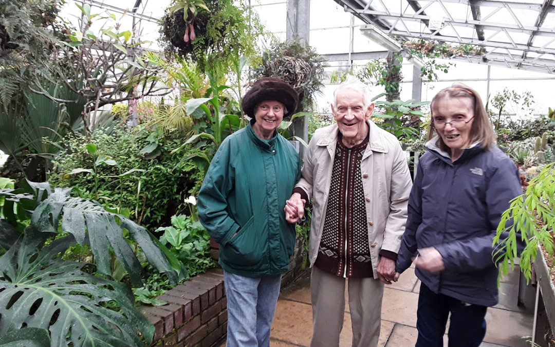 Residents from The Old Downs Residential Care Home enjoy tropical gardens at Hall Place