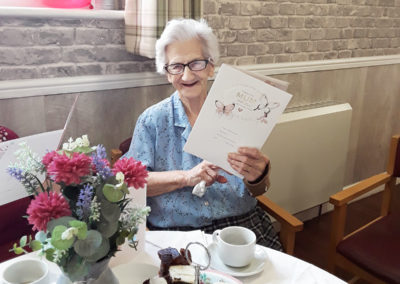 Mothers Day card opening at The Old Downs Residential Care Home