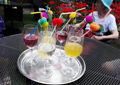 A tray of Prosecco cocktails