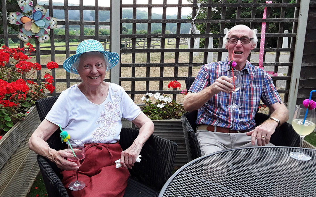 Popping the Prosecco at The Old Downs Residential Care Home
