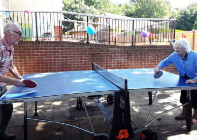 The Old Downs Residential Care Home residents playing table tennis
