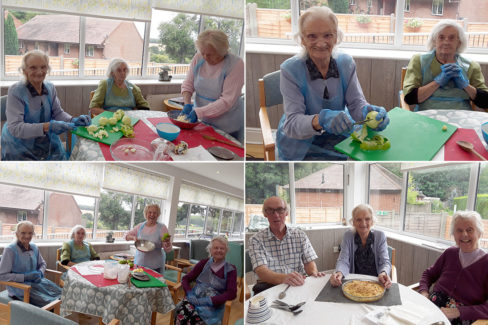 Making apple crumble at The Old Downs Residential Care Home