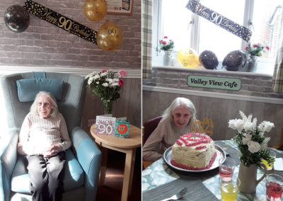 Birthday celebrations for lady resident at the The Old Downs Residential Care Home