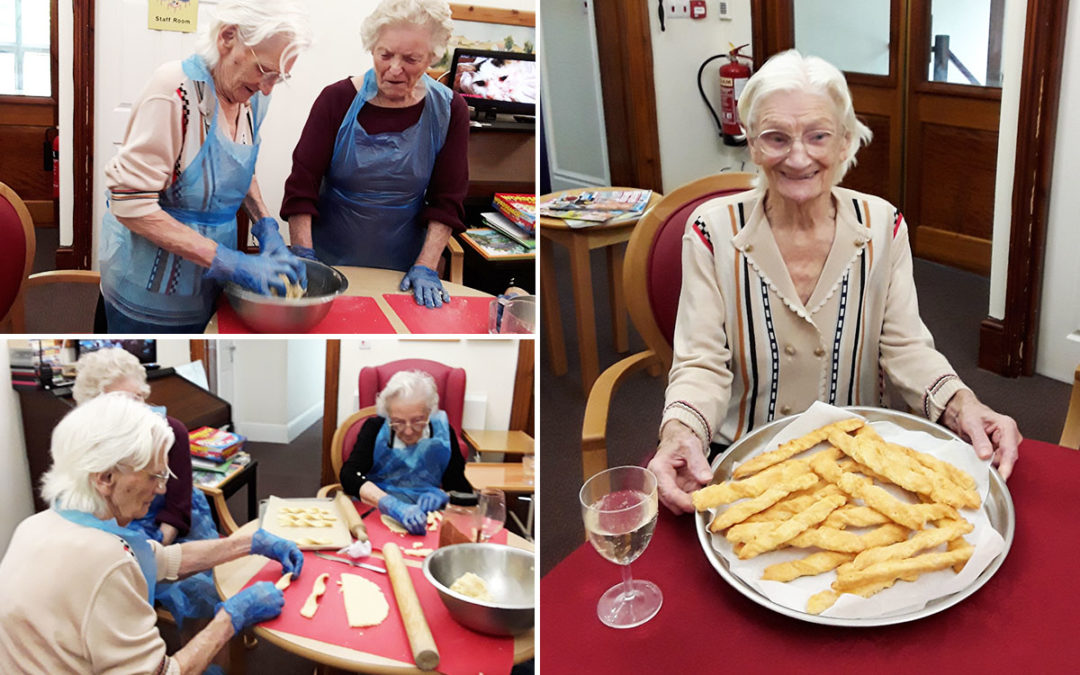 Baking cheese straws at The Old Downs Residential Care Home