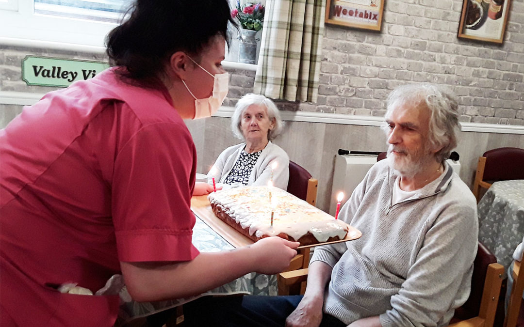 Birthday wishes to John at The Old Downs Residential Care Home