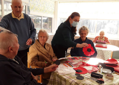 Guy and poppy making at The Old Downs Residential Care Home 5