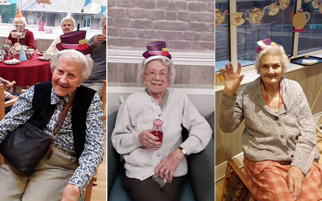 Residents at The Old Downs Residential Care Home enjoy a Mad Hatters Tea Party
