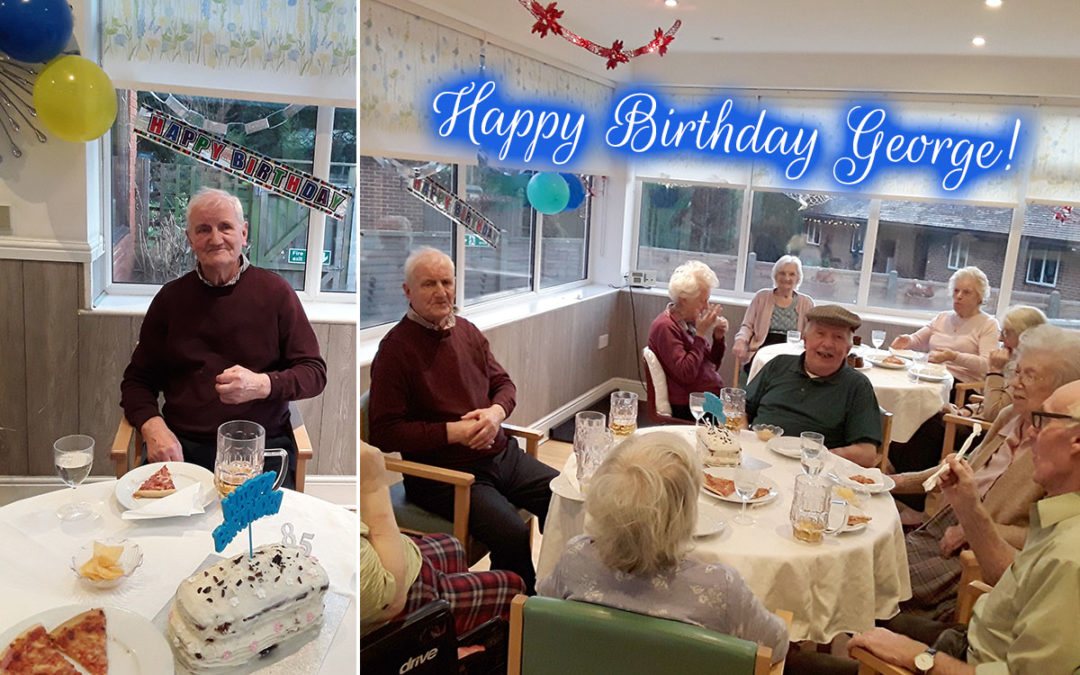 Happy birthday George at The Old Downs Residential Care Home