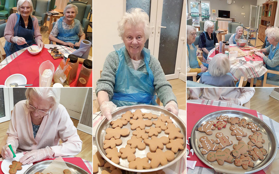 Making gingerbread treats at The Old Downs Residential Care Home