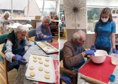 The Old Downs Residential Care Home residents making scones together