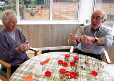 The Old Downs Residential Care Home residents enjoying sensory touch activities