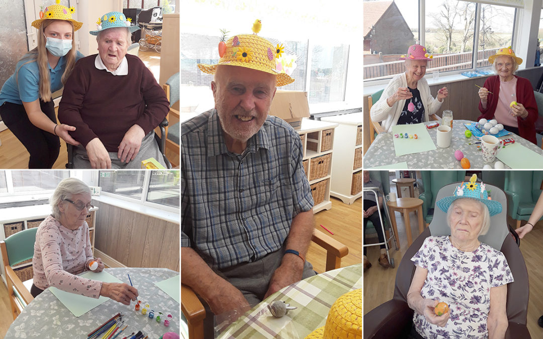 Easter crafts at The Old Downs Residential Care Home