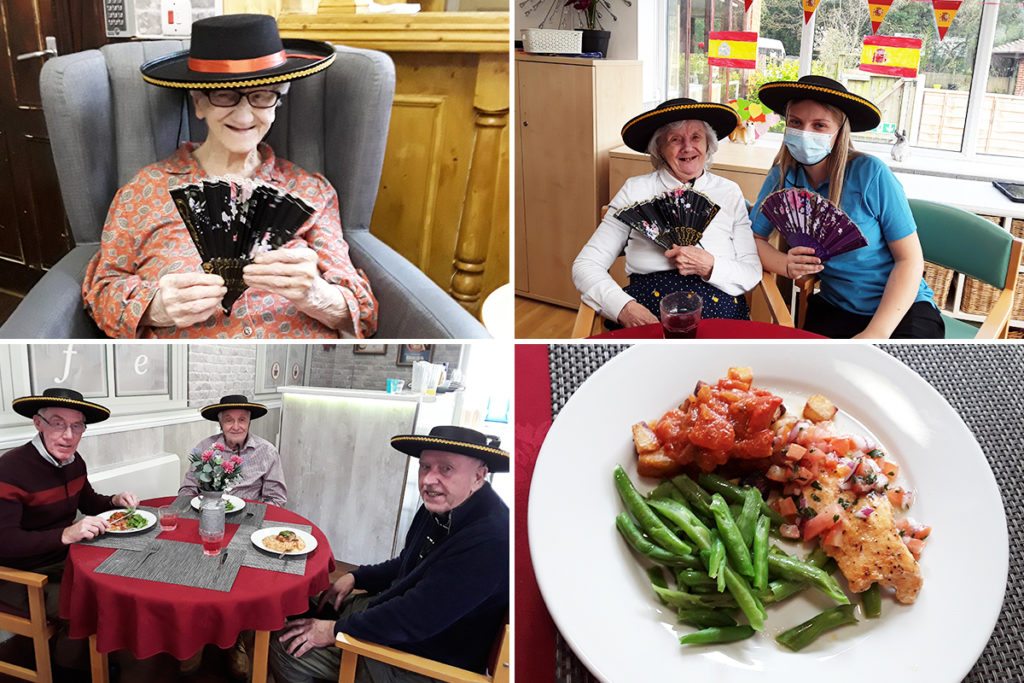 Celebrating Spain with themed food and fancy dress at The Old Downs Residential Care Home