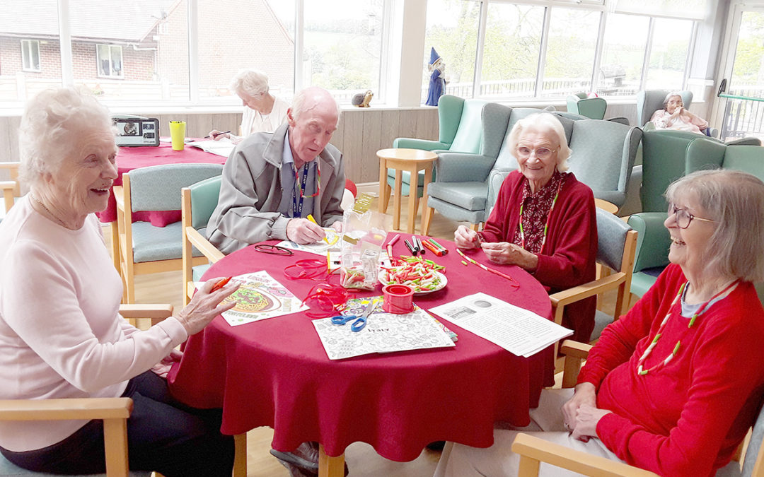 The Old Downs Residential Care Home residents enjoy Italian themed arts and crafts