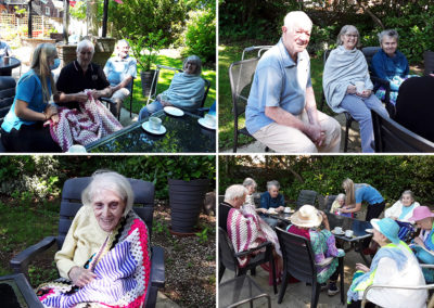 Coffee morning in the garden at The Old Downs Residential Care Home