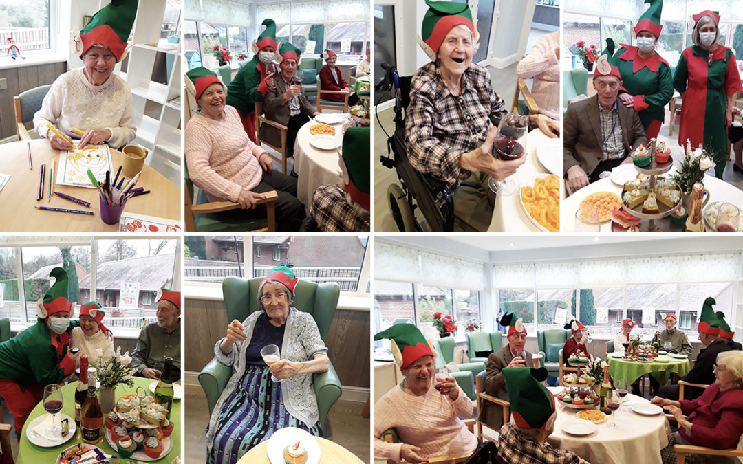 Residents at The Old Downs Residential Care Home enjoy an Elf Day party