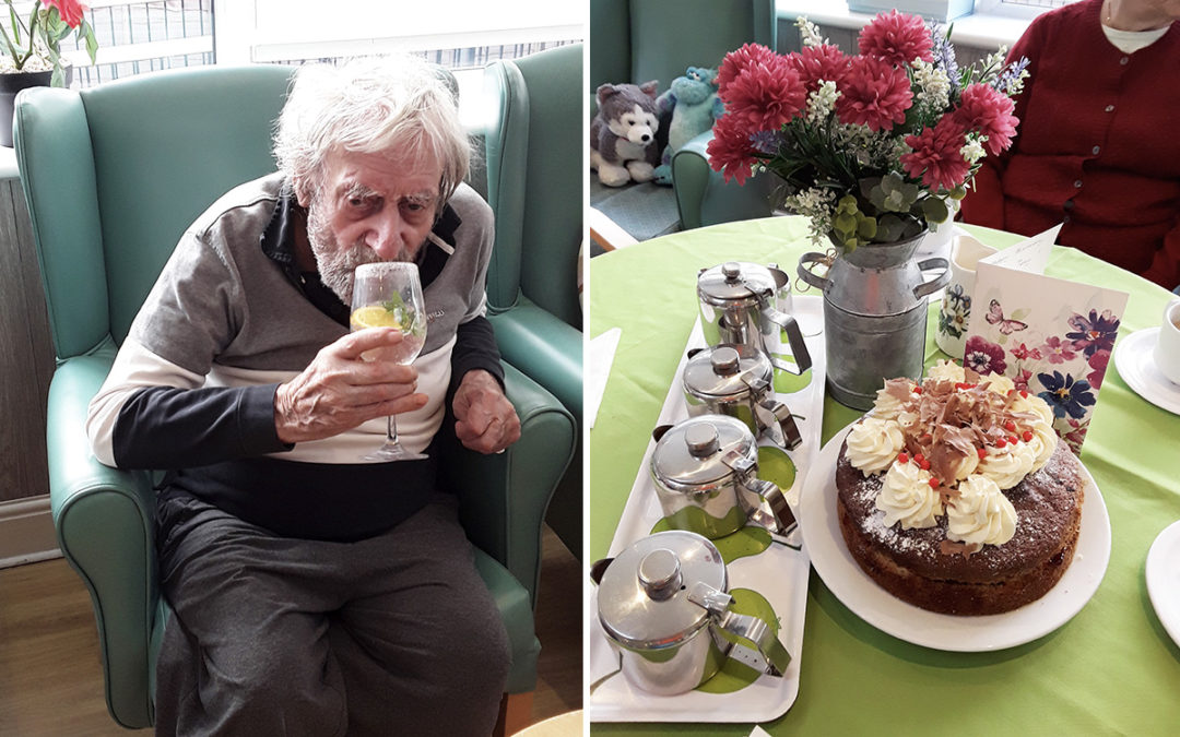 Birthday celebrations for Tony at The Old Downs Residential Care Home