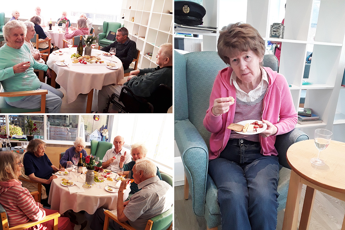 Cheese and wine social at The Old Downs Residential Care Home