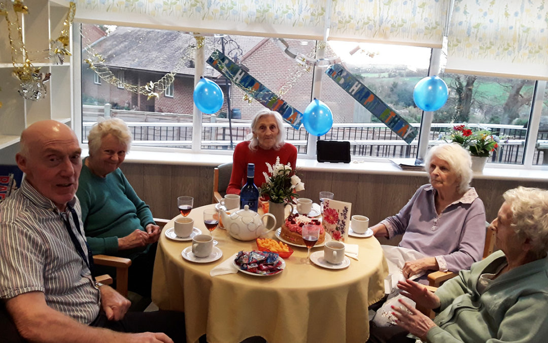 Birthday celebrations for Veronica at The Old Downs Residential Care Home
