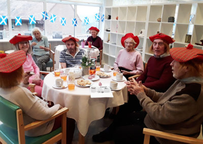 The Old Downs Residential Care Home residents enjoying a Burns Night gathering