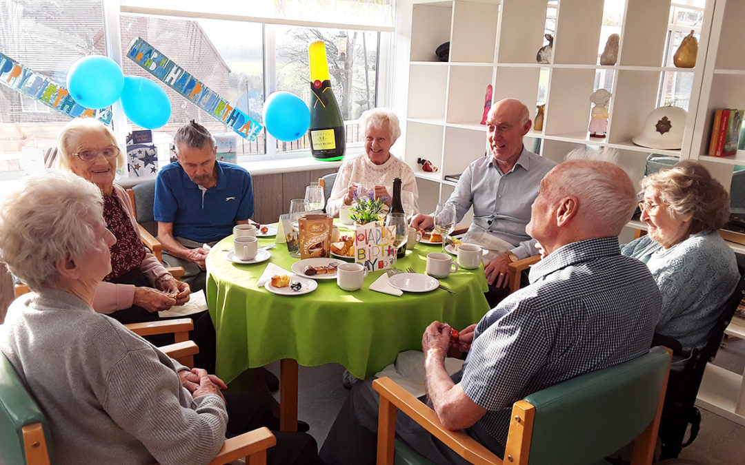 Birthday tea party for Pete at The Old Downs Residential Care Home