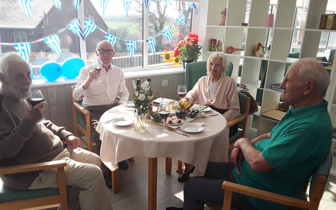 Greek style celebrations at The Old Downs Residential Care Home