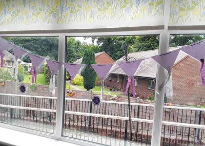 Our homemade Jubilee bunting at The Old Downs Residential Care Home