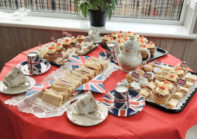 The Old Downs Residential Care Home garden tea party spread