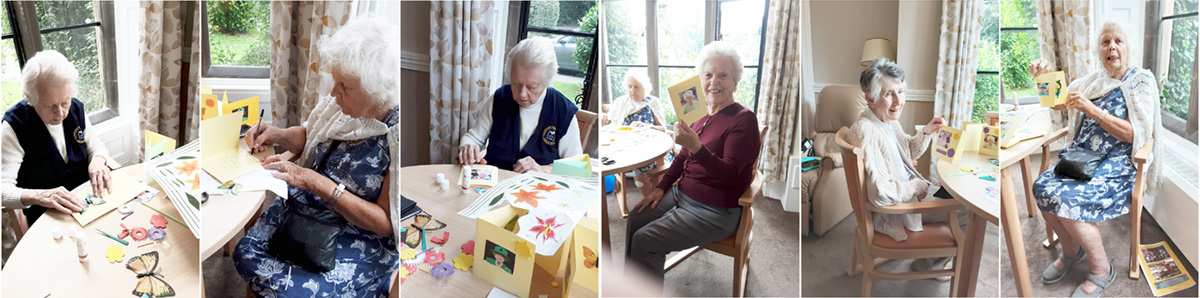 Cards of condolence for the royal family at The Old Downs Residential Care Home