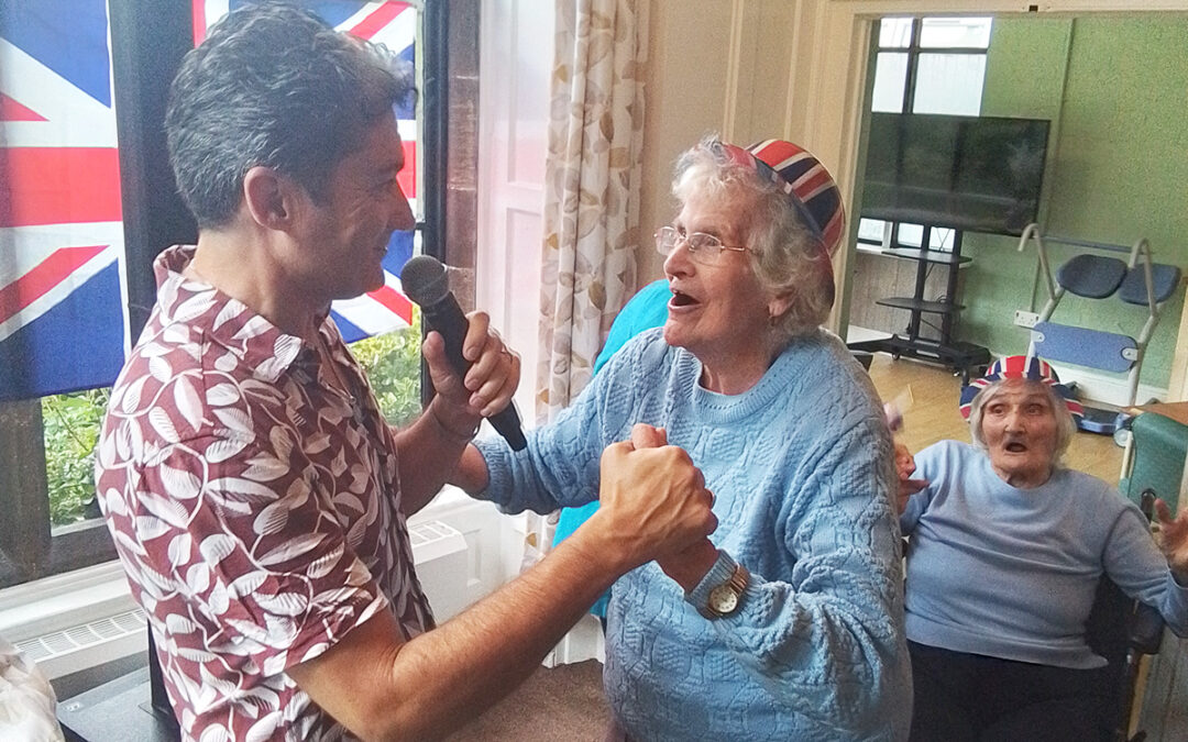 Kevin Walsh sings at The Old Downs Residential Care Home