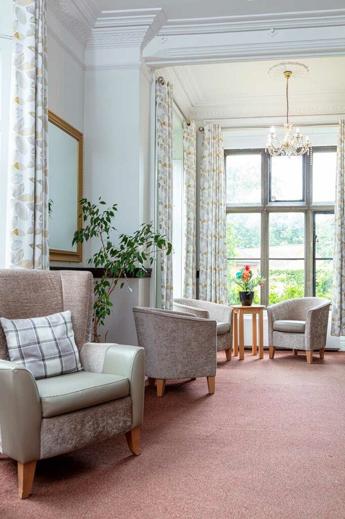 Lounge area at The Old Downs Residential Care Home