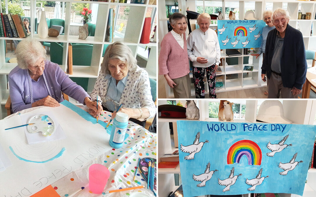Peace Day and autumn collages at The Old Downs Residential Care Home