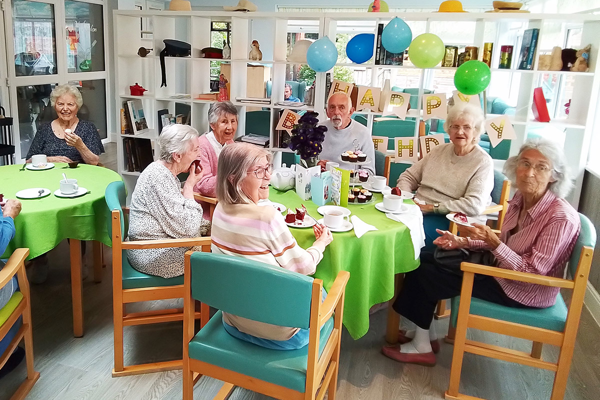 Tea party for Edward at The Old Downs Residential Care Home