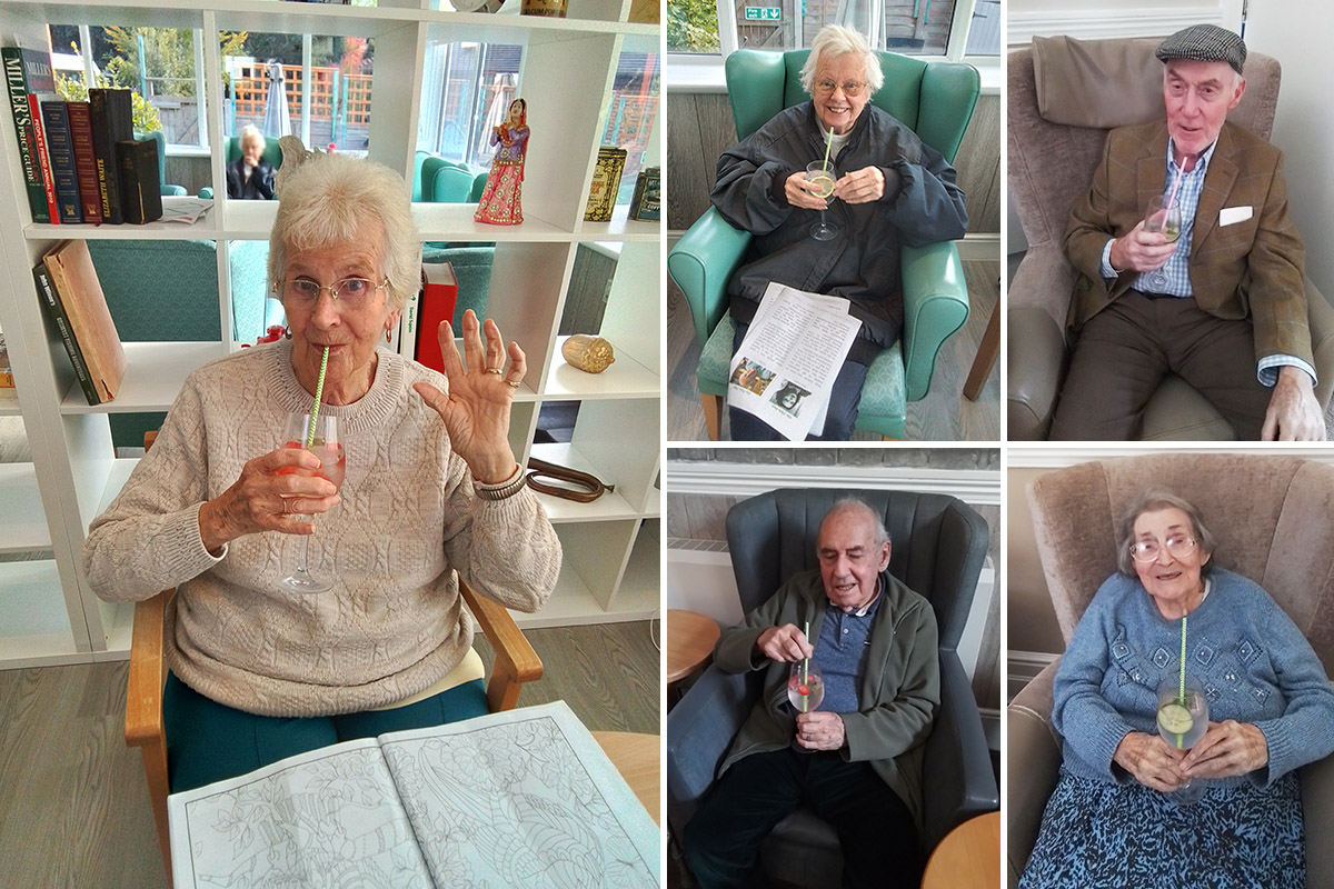 Raising a glass for International Gin and Tonic Day at The Old Downs Residential Care Home