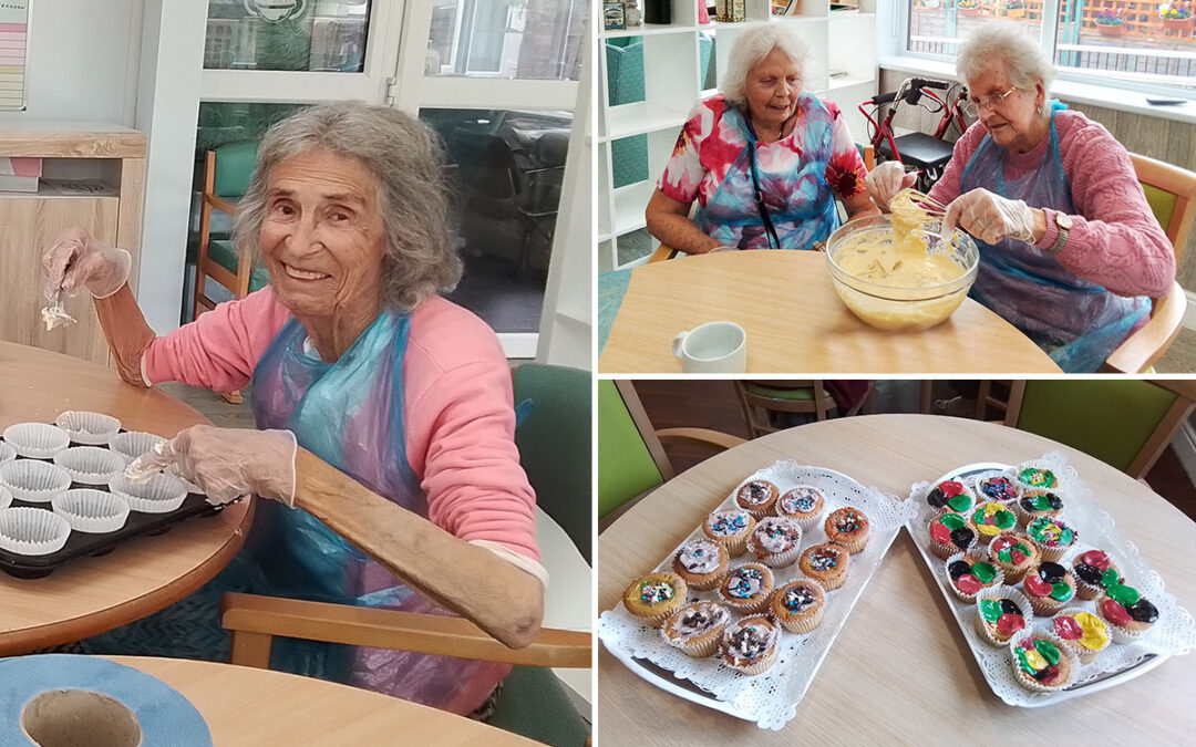 Making cupcakes at The Old Downs Residential Care Home