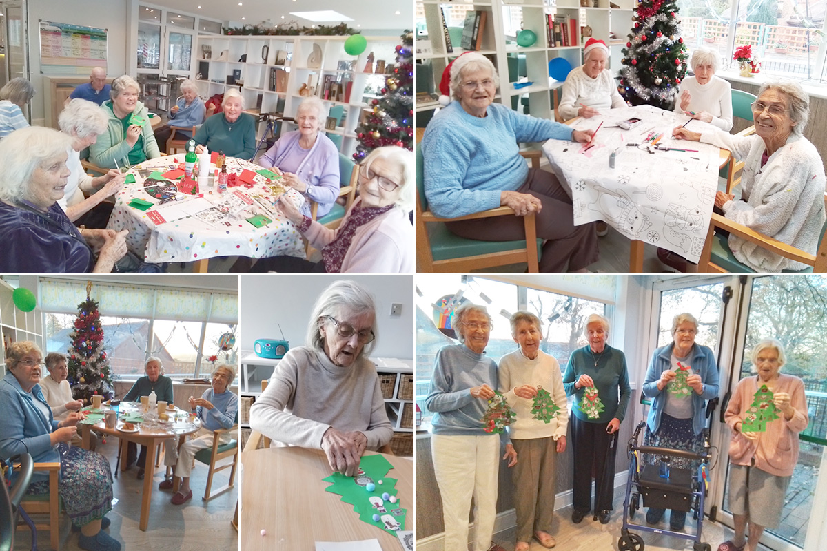 Christmas arts and crafts at The Old Downs Residential Care Home