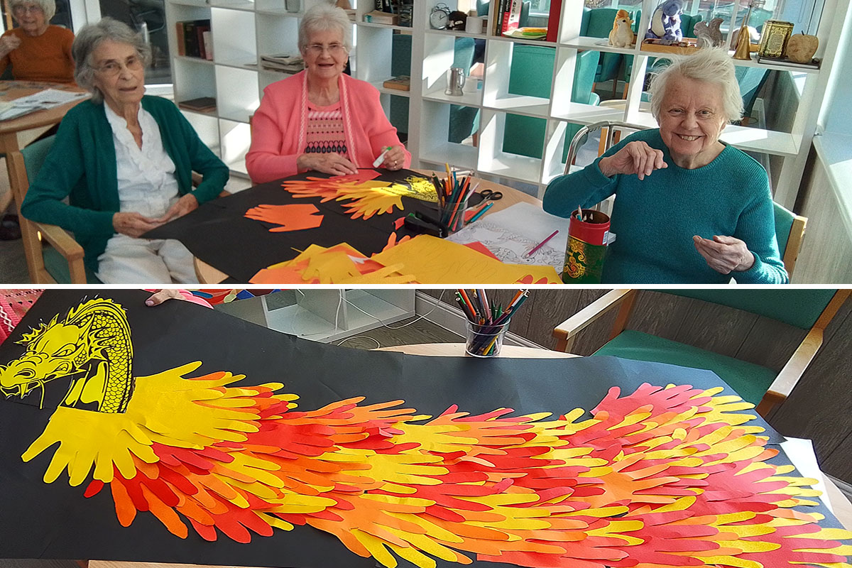 Chinese New Year arts and crafts at The Old Down Residential Care Home