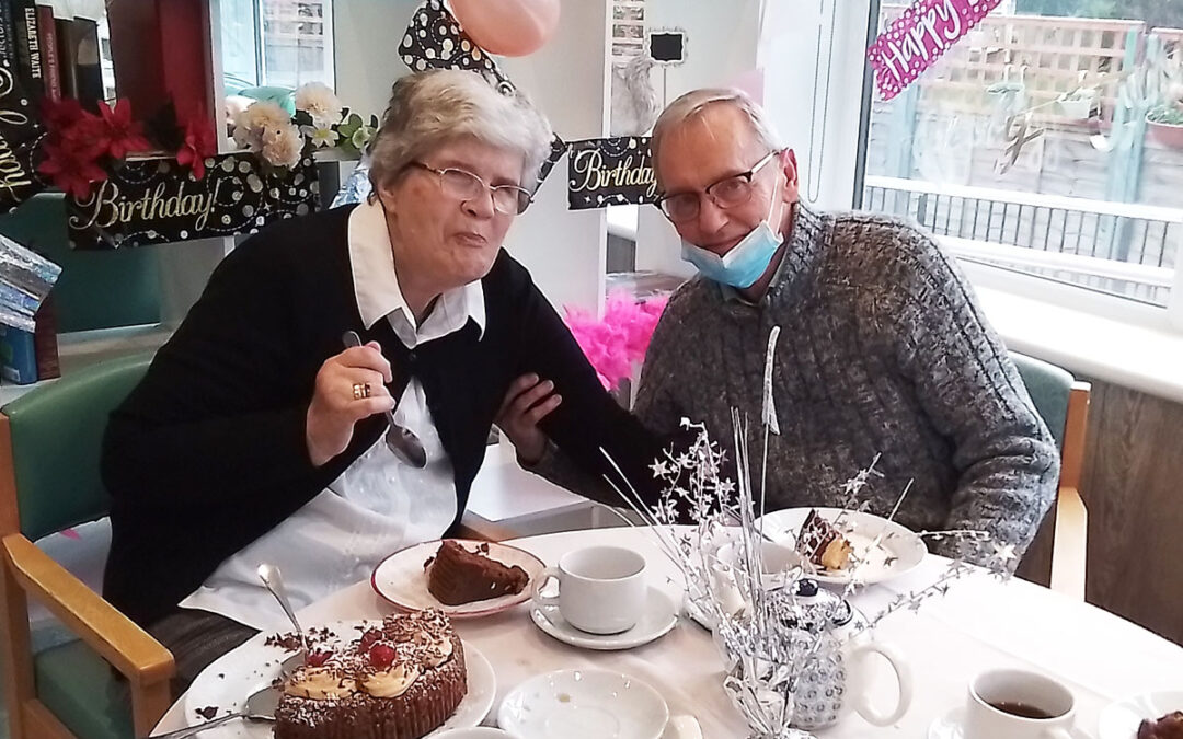 Birthday wishes for Daphane at The Old Downs Residential Care Home