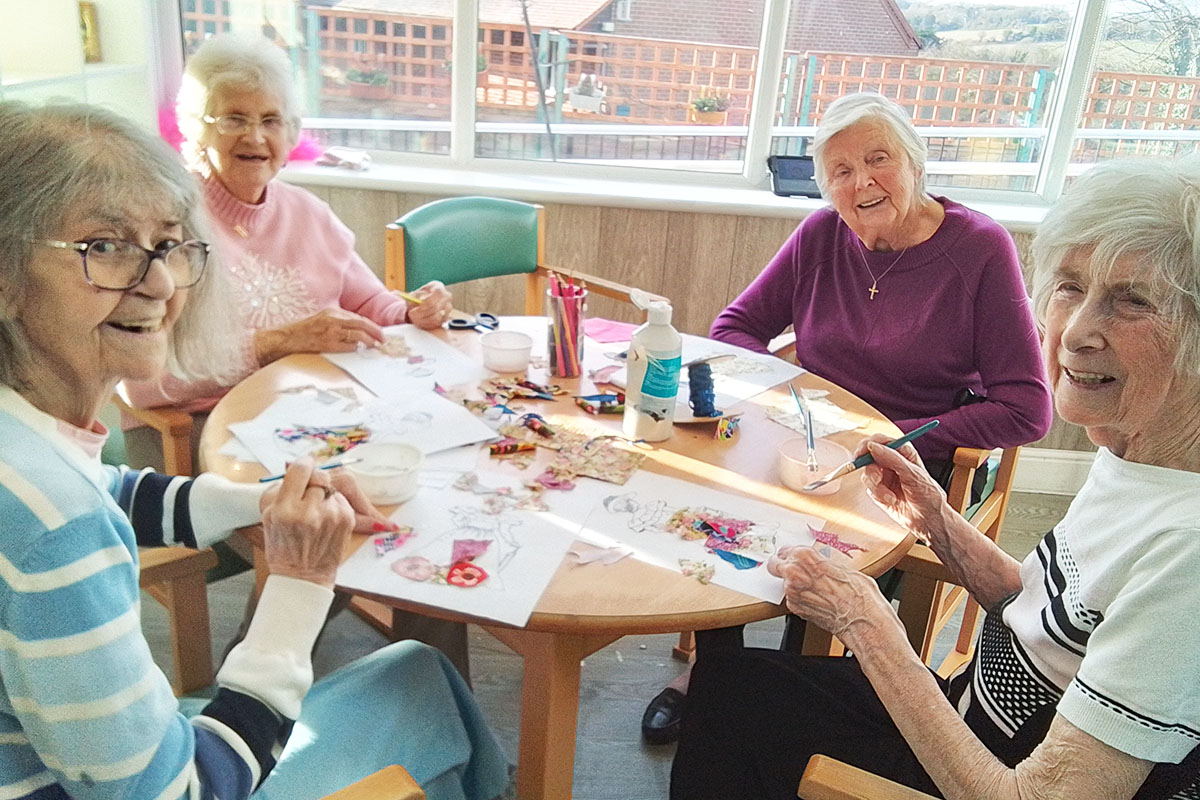 Collage creativity at The Old Downs Residential Care Home