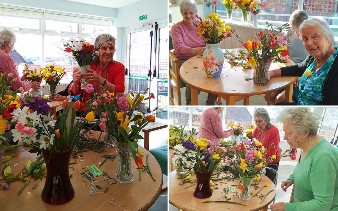 Floral arrangements and bingo at The Old Downs Residential Care Home