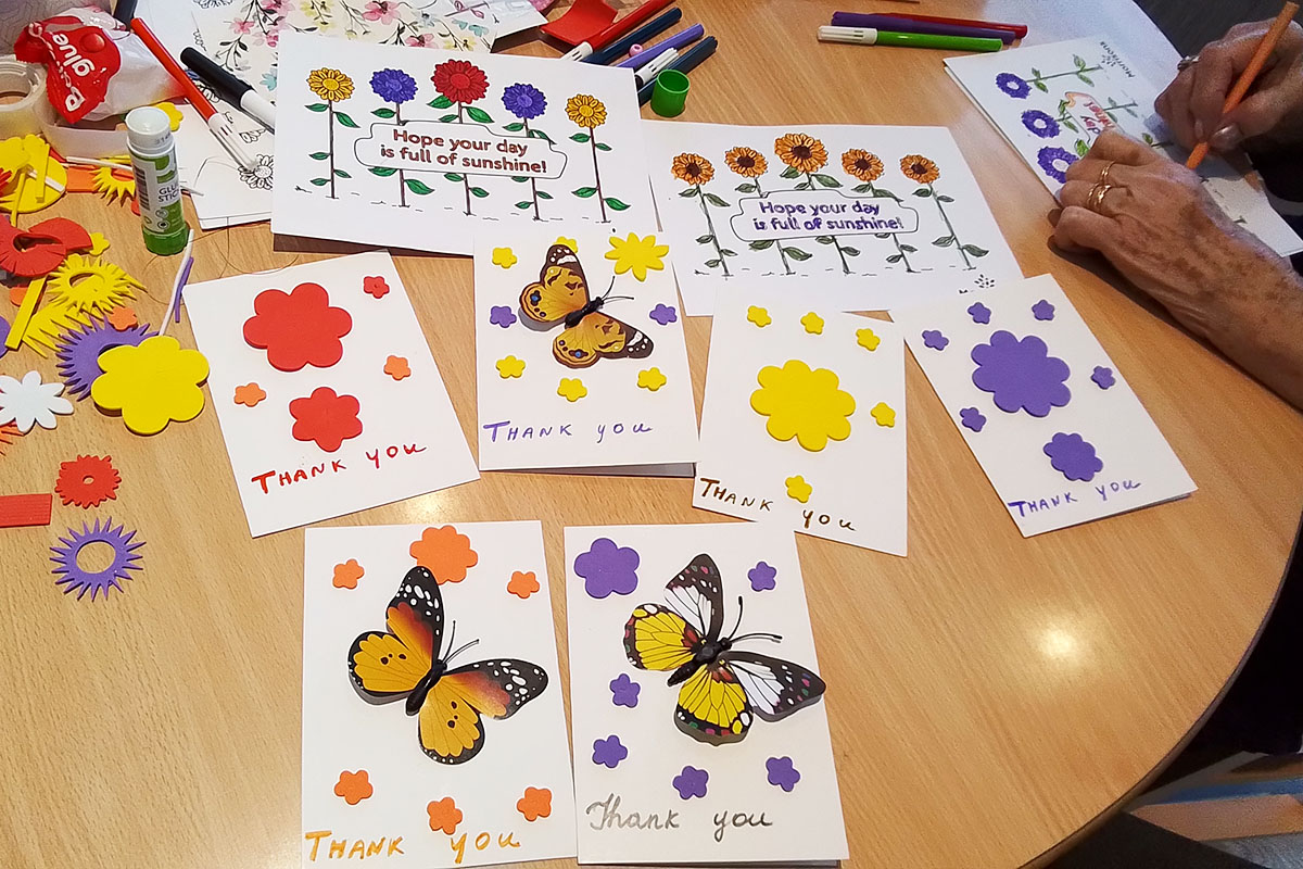 Thank you crafts at The Old Downs Residential Care Home