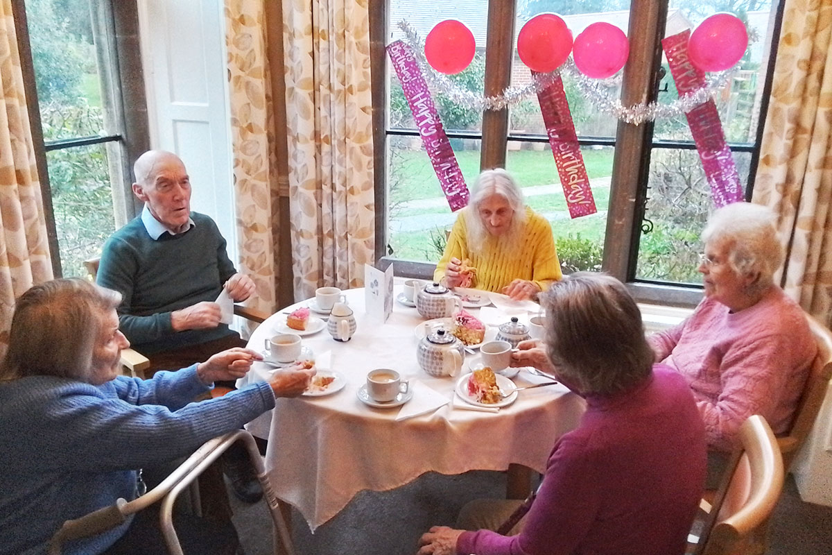 Birthday tea party for Veronica at The Old Downs Residential Care Home