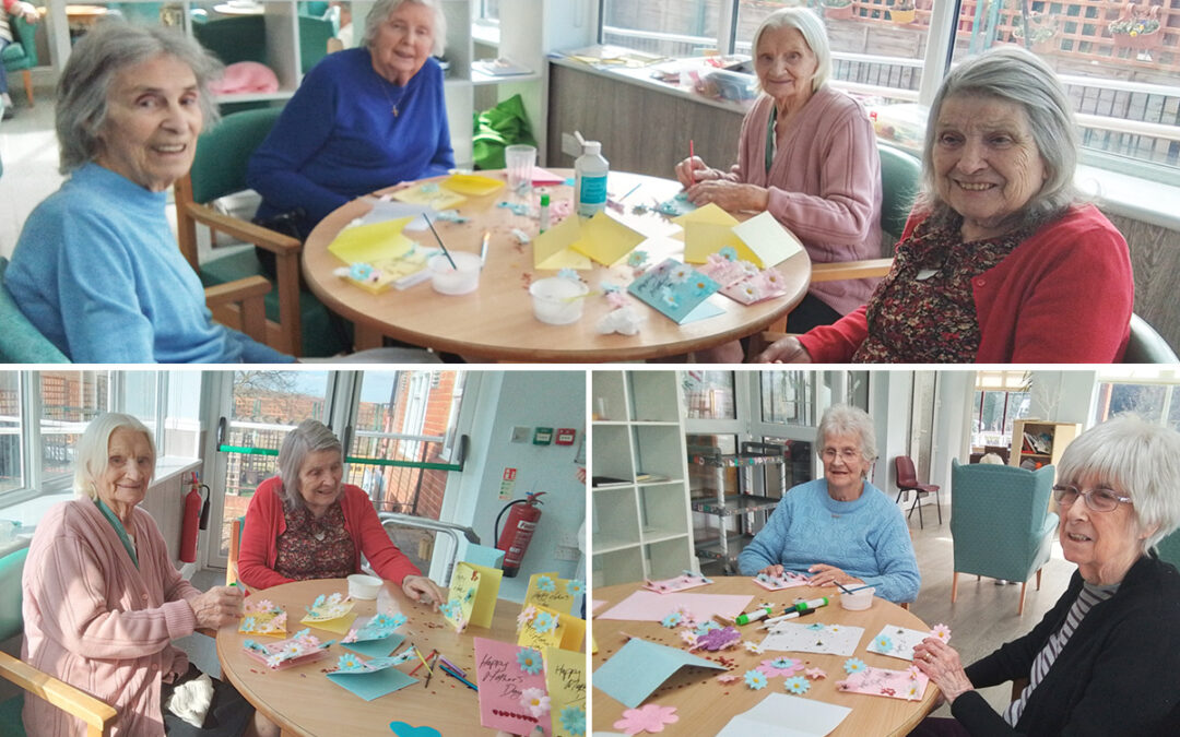 Mothers Day card making at The Old Downs Residential Care Home