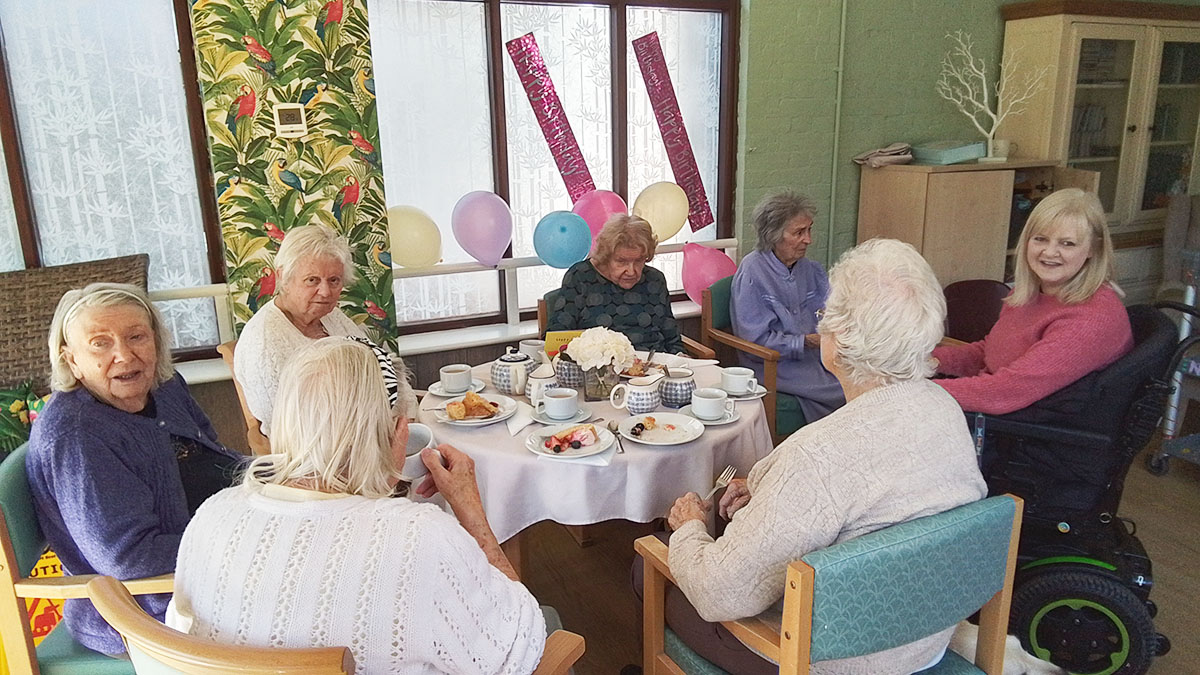 Pat's birthday tea party at The Old Downs Residential Care Home