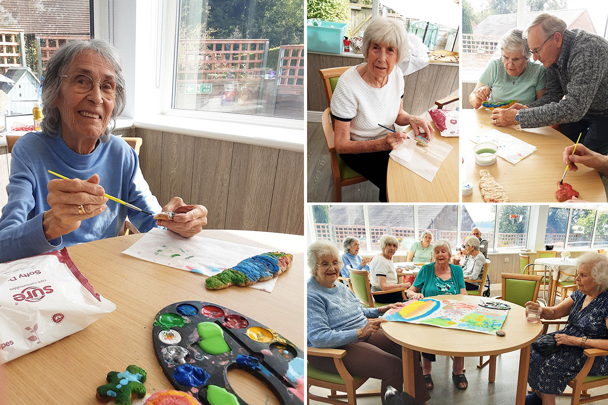 Salt dough and collage painting at The Old Downs Residential Care Home