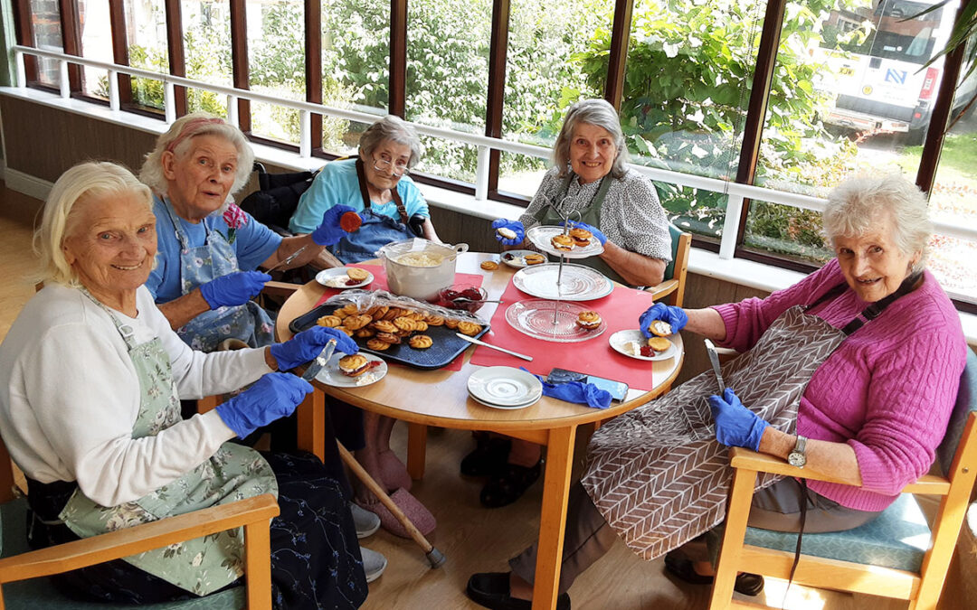 Baking and games at The Old Downs Residential Care Home
