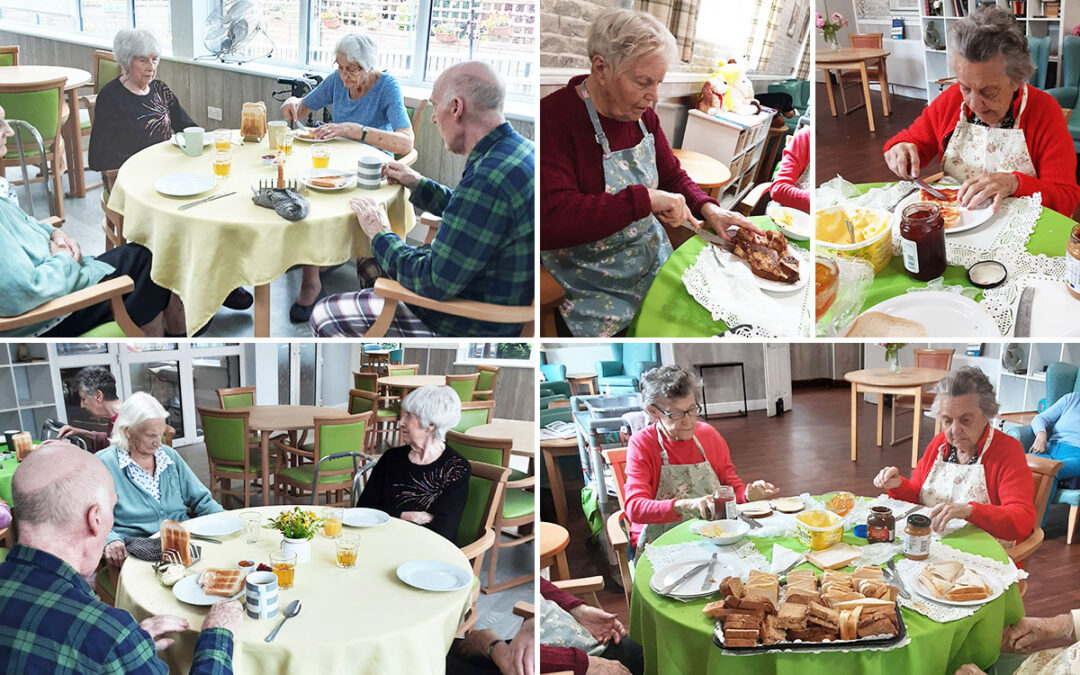 Sandwich making and breakfast club at The Old Downs Residential Care Home