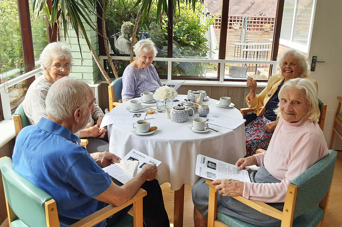 Tea, chat and The Daily Sparkle at The Old Downs Residential Care Home